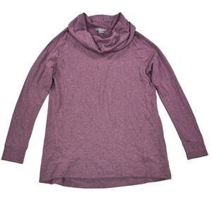 Natural Reflections Women Med Oversized Cozy Cowl Neck Pullover Top Heather Plum